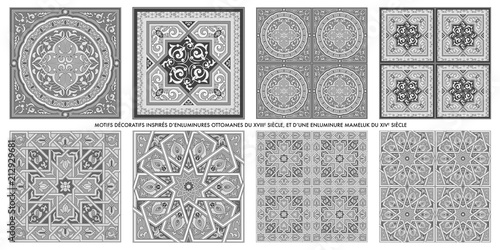 Motifs art islamique : manuscrits ottomans et mamelouks (Proche-Orient)