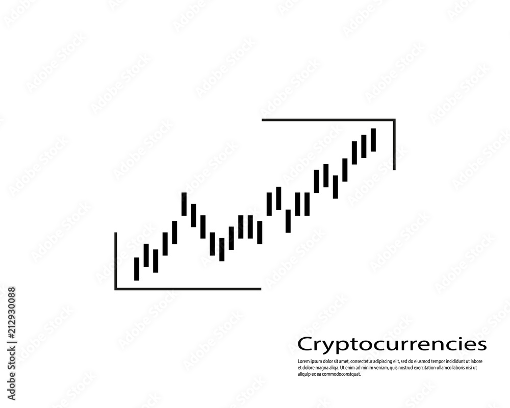 Graph of cryptocurrency. Graphics and analytics of cryptography. vector illustration