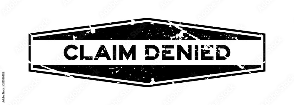 Grunge black claim denied word hexagon rubber seal stamp on white ...