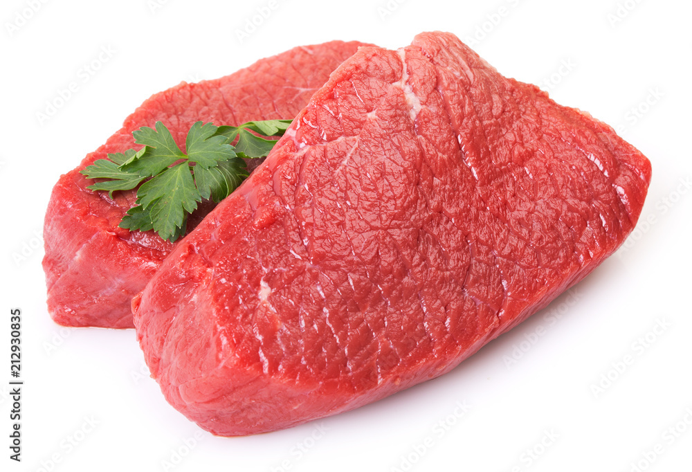 Raw beef on white background Raw beef on white background