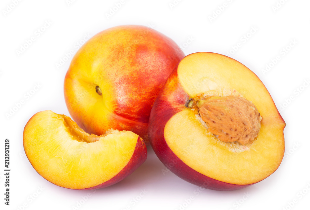 Fresh peaches on white background Fresh peaches on white background