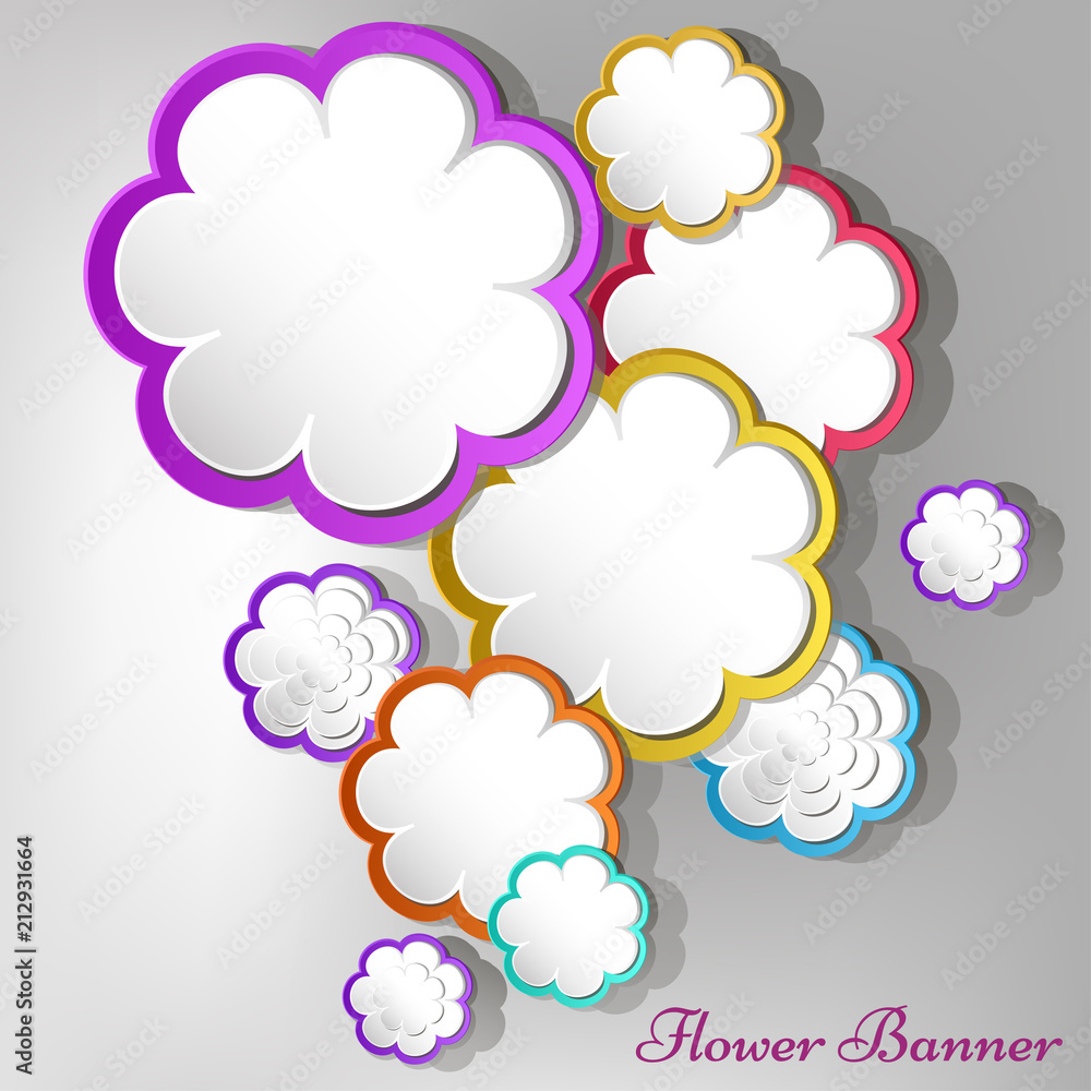 Obraz premium Floral banner design. Vector illustration.