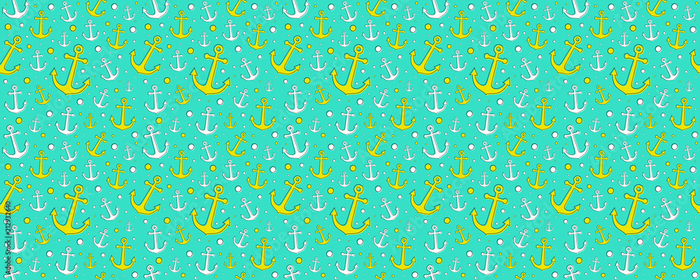 Summer texture with hand drawn anchors. Vector. Summer texture with hand drawn anchors. Vector.