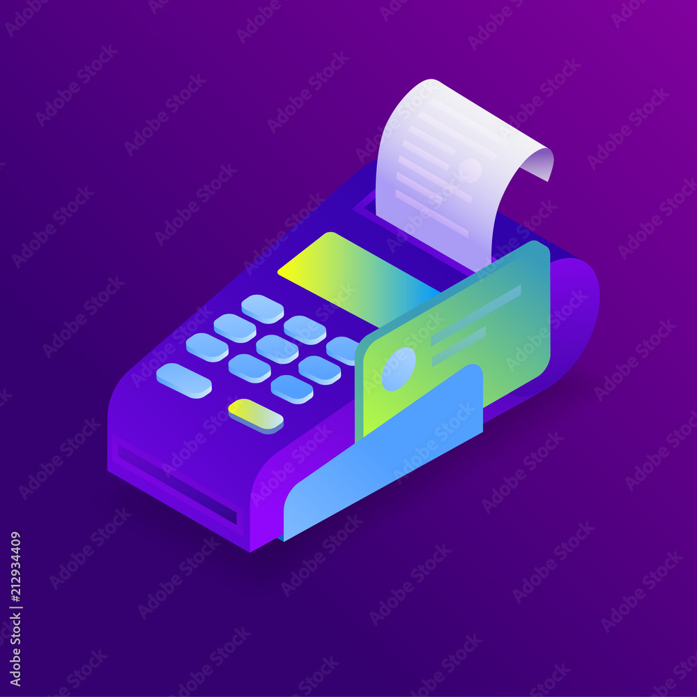 POS terminal payment concept with credit card. Isometric vector illustration suitable for info graphics, websites. POS terminal payment concept with credit card. Isometric vector illustration suitable for info graphics, websites.