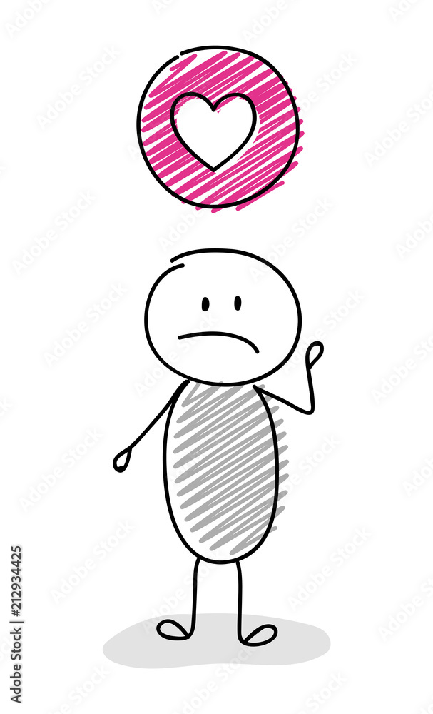 Cartoon stickman holding heart (love) icon. Vector. Cartoon stickman holding heart (love) icon. Vector.