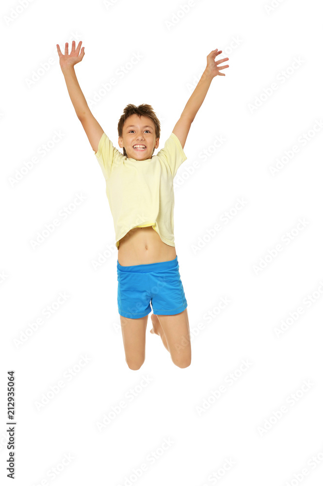 Young boy doing exercises Young boy doing exercises