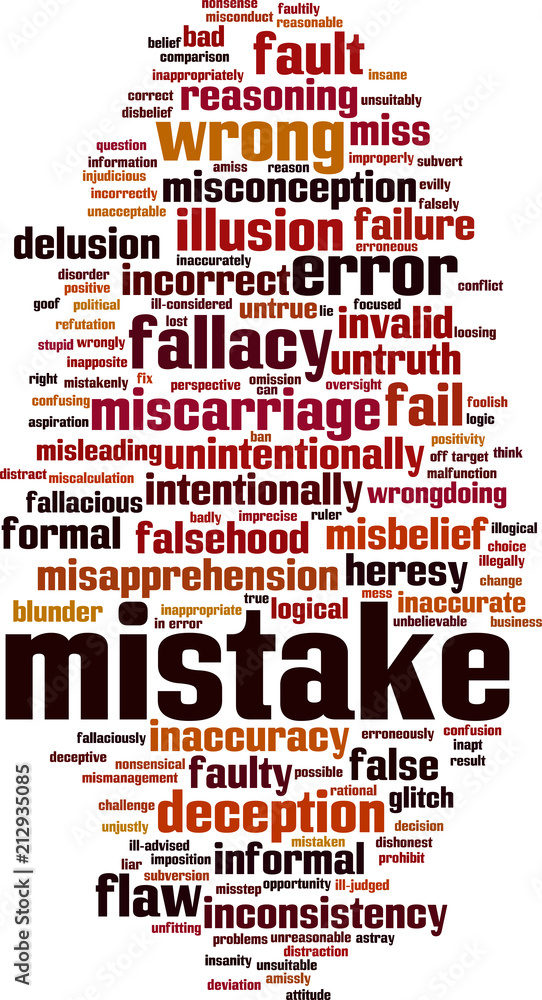 Obraz premium Mistake word cloud