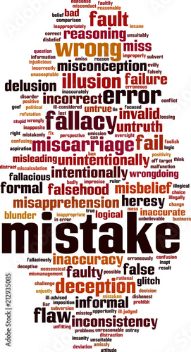 Mistake word cloud