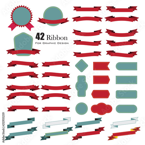 Set of retro ribbons and labels. Vector illustration.