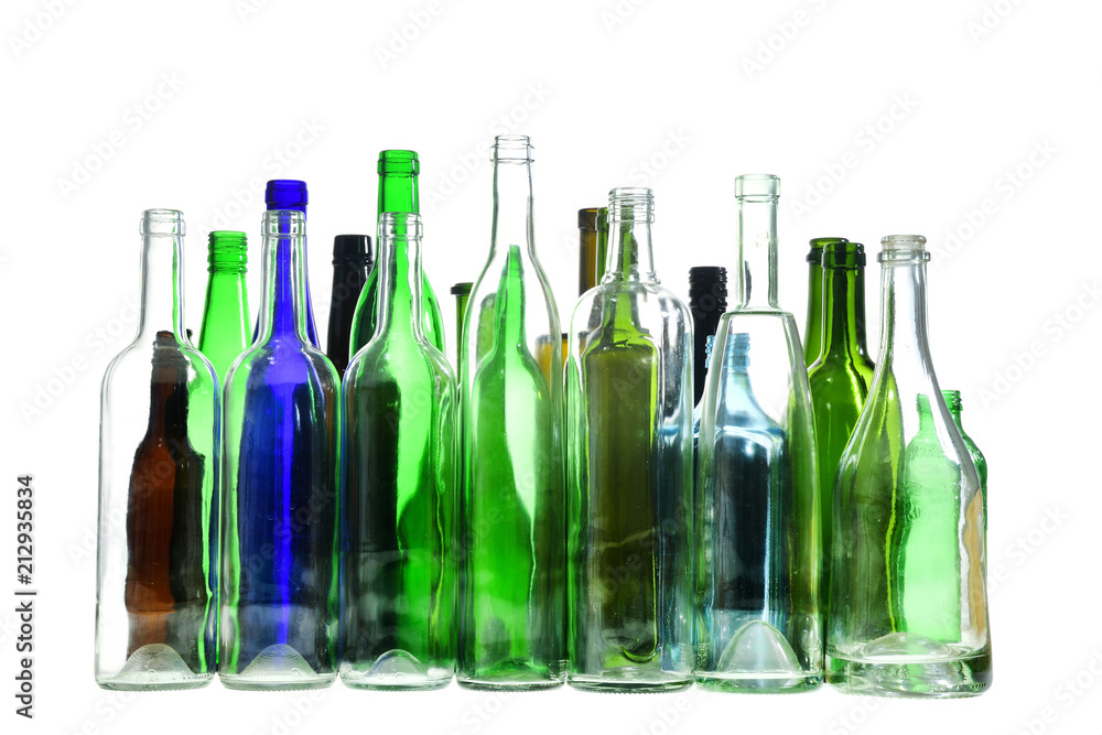 recycling glass on white background recycling glass on white background