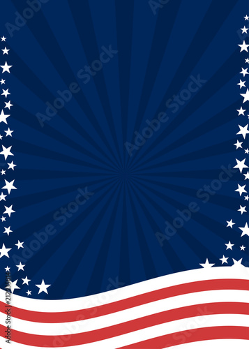 American patriotic poster background in flag colors