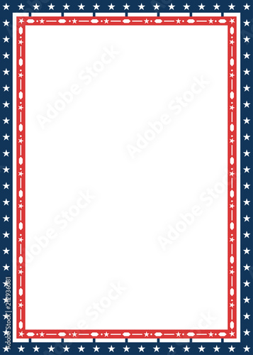 American patriotic decorative frame in flag colors