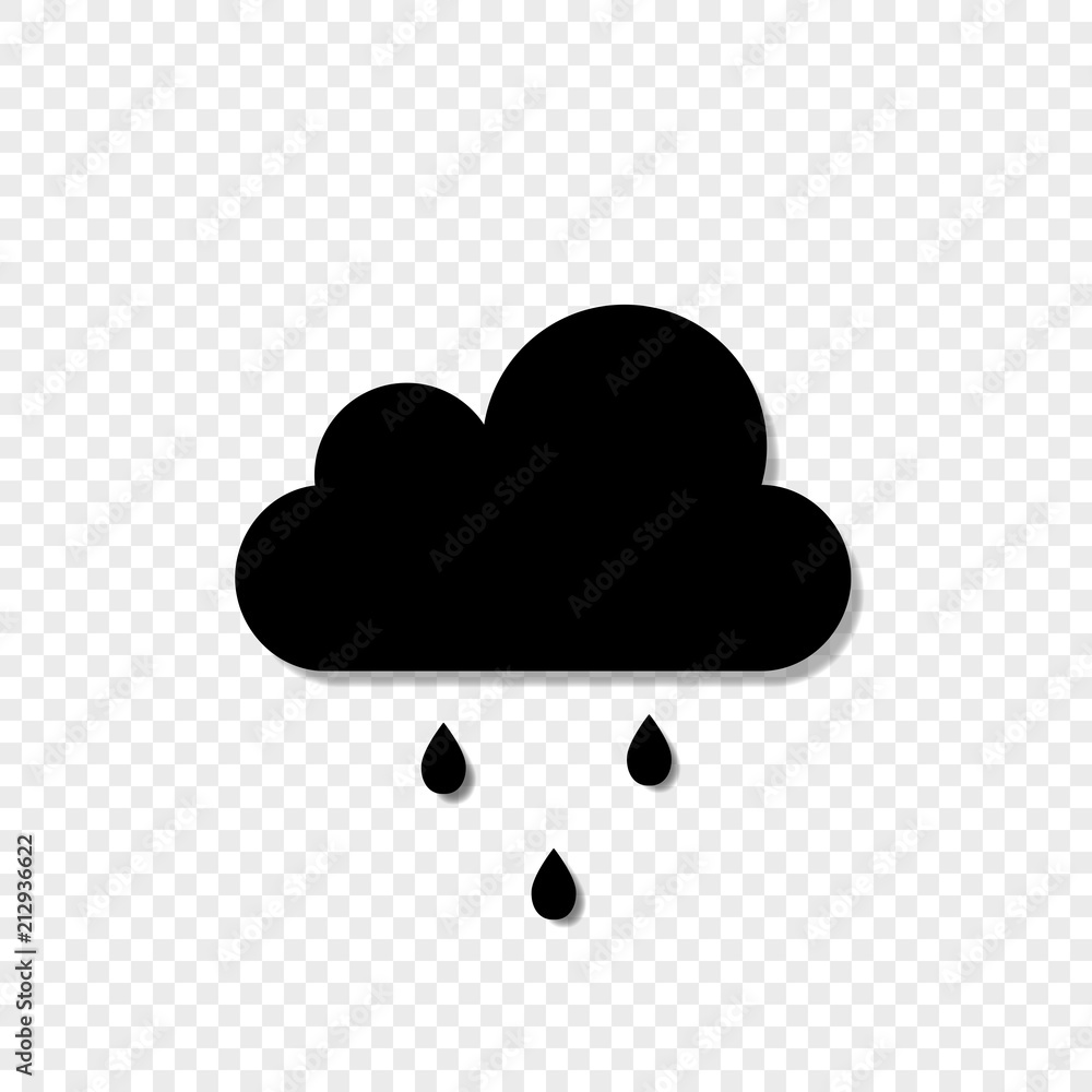 cloud with falling droplets icon isolated on transparent background. cloud with falling droplets icon isolated on transparent background.