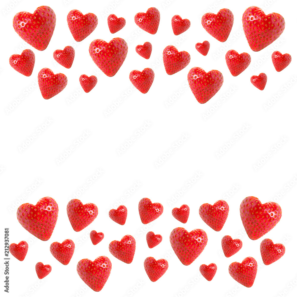 Strawberry heart background isolated on white. Strawberry heart background isolated on white.