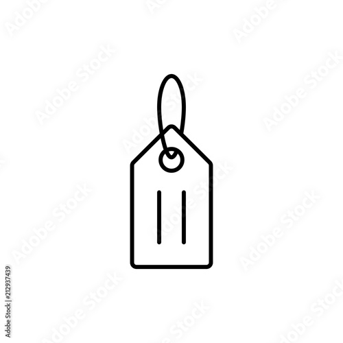 luggage badge label line black icon on white background