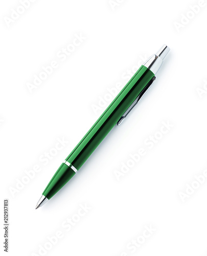 Green pen isolated on white background