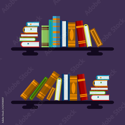 Vector illustration of colorful books. Great image for educational sphere, science, project for school, library, university ect.