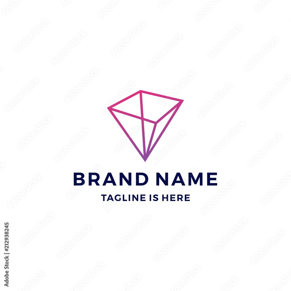 Naklejka premium geometric prism logo vector blockchain bitcoin ethereum vector