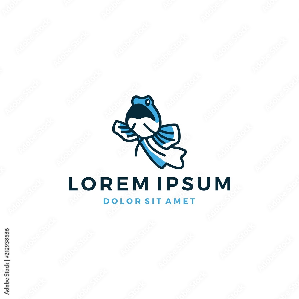Fototapeta premium yellow head jaw fish logo vector icon line outline yellowhead jawfish