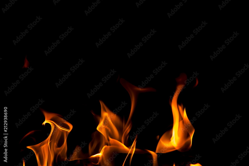 Fototapeta premium Abstract fire on black background