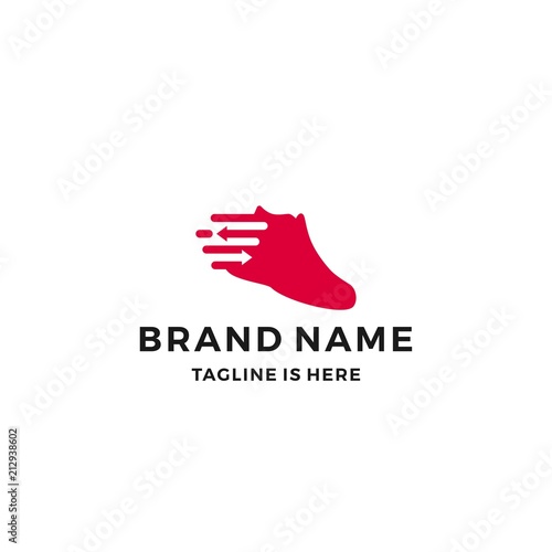 shoe sneaker logo shoes trade arrow vector fast delivery icon vector