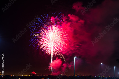 4th of July fireworks over the Huntington Beach Pier
