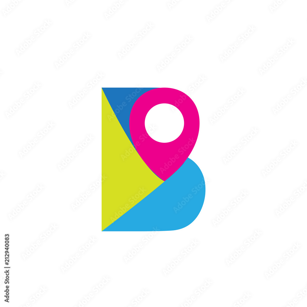 Letter B maps logo Letter B maps logo