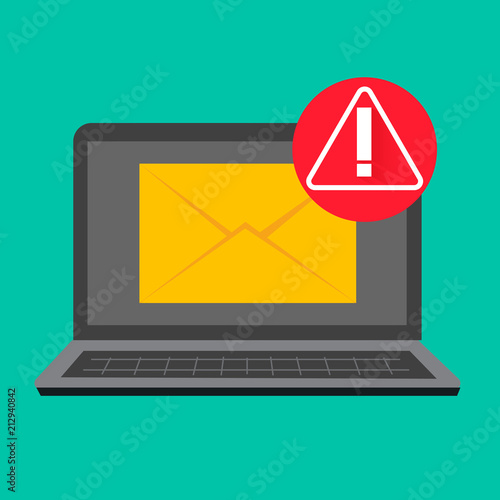 email fraud alert concept, vector illustration