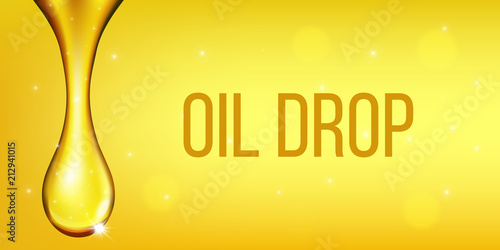 Creative vector illustration of realistic olive fuel golden liquid, yellow oil drop, sparkling collagen, honey isolated on transparent background. Art design. Abstract concept graphic element