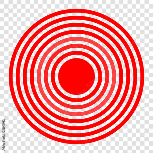 Creative vector illustration of pill target spot symbol, medical painkiller drug icon isolated on transparent background. Art design red pain circle. Abstract ache analgetic remedy medicine element