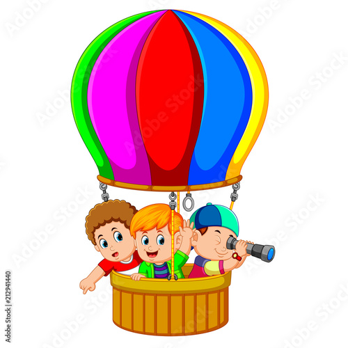 kids in a balloon