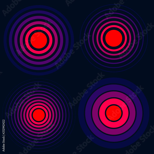 Creative vector illustration of pill target spot symbol, medical painkiller drug icon isolated on transparent background. Art design red pain circle. Abstract ache analgetic remedy medicine element