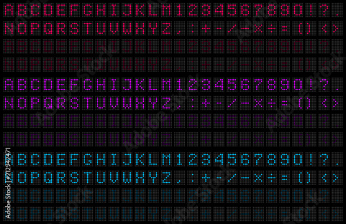 Creative vector illustration of led digital alphabet, font, electronic number digital display, letters, sign, symbols isolated on transparent background. Art design. Abstract concept graphic element