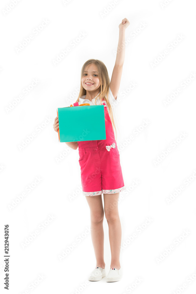 Wait to buy. Girl cute teenager carries shopping bag. Shopping discount. Kid bought clothing summer sale. Loyalty program benefits. Loyalty programs remain extremely popular with consumers Wait to buy. Girl cute teenager carries shopping bag. Shopping discount. Kid bought clothing summer sale. Loyalty program benefits. Loyalty programs remain extremely popular with consumers