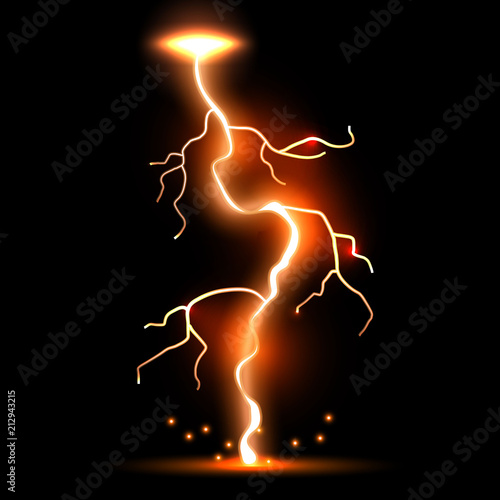 Creative vector illustration of realistic lightnings set isolated on transparent background. Art design thunder bolt, storm, sparkle magic effect. Abstract concept graphic electric energy element.
