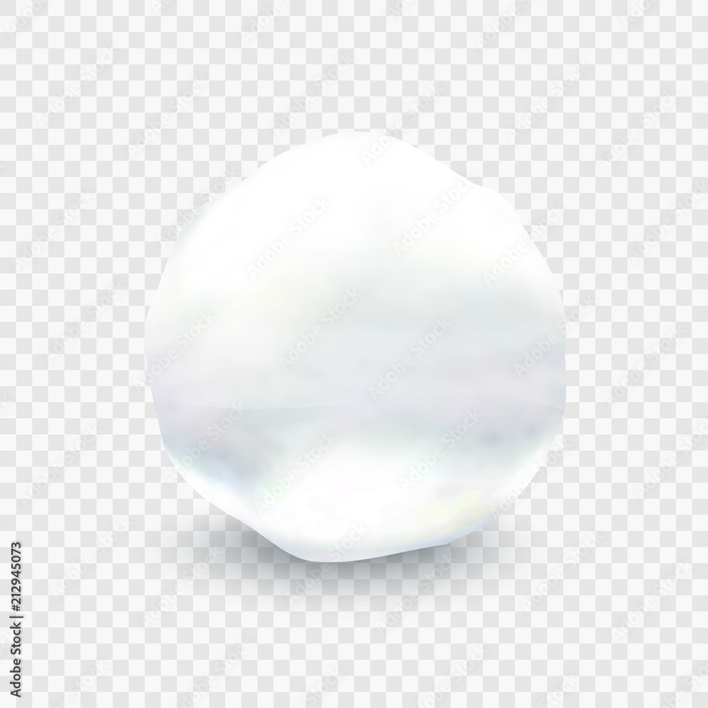 Stock vector illustration snowball closeup. ball of snow isolated on a