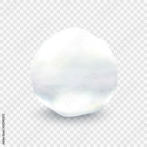 Stock vector illustration snowball closeup. ball of snow isolated on a transparent background. EPS 10