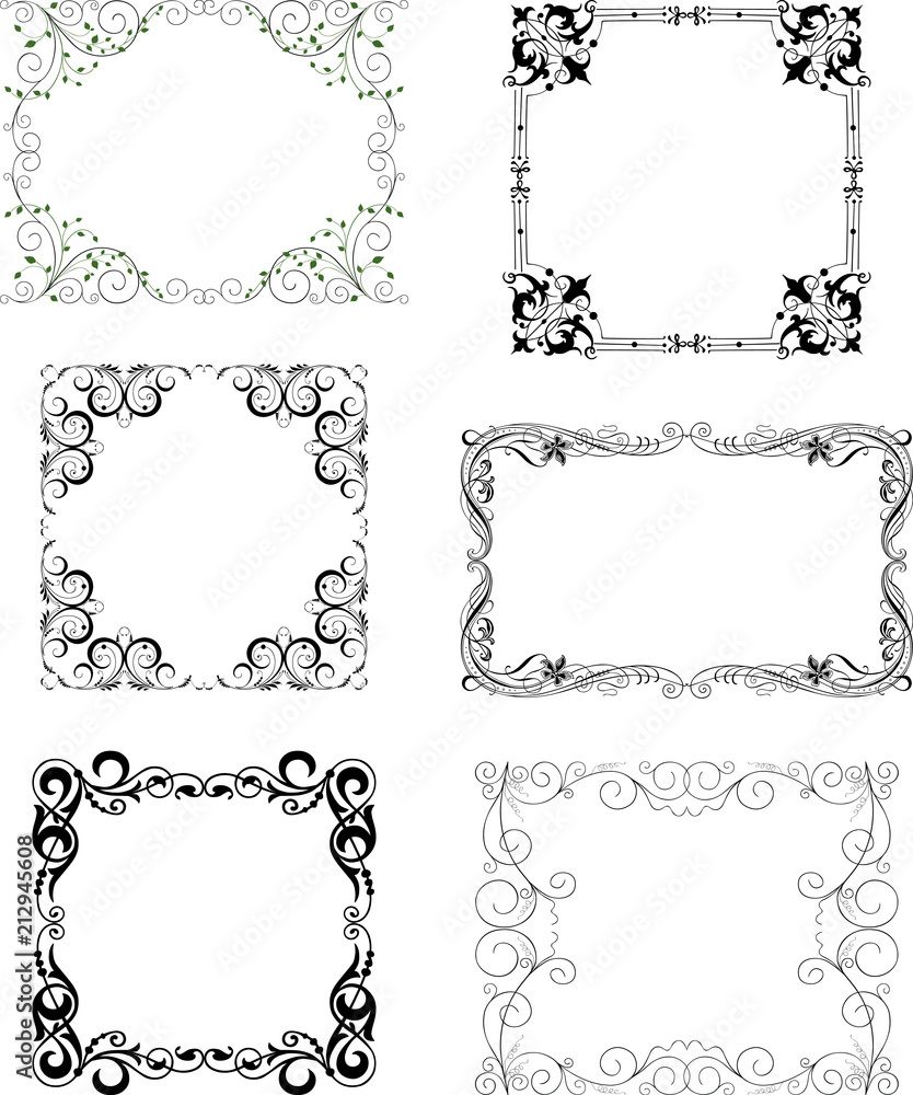 Set of the different decorative frames