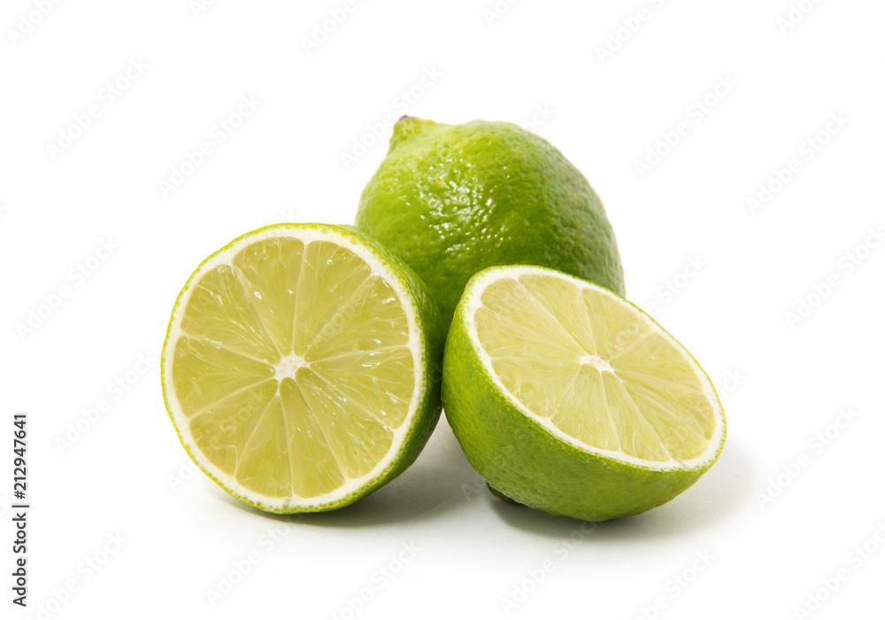 Fresh lime isolated on white