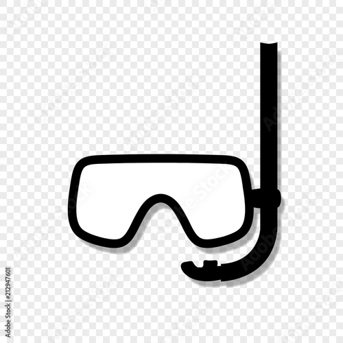 diving mask icon isolated on transparent background.