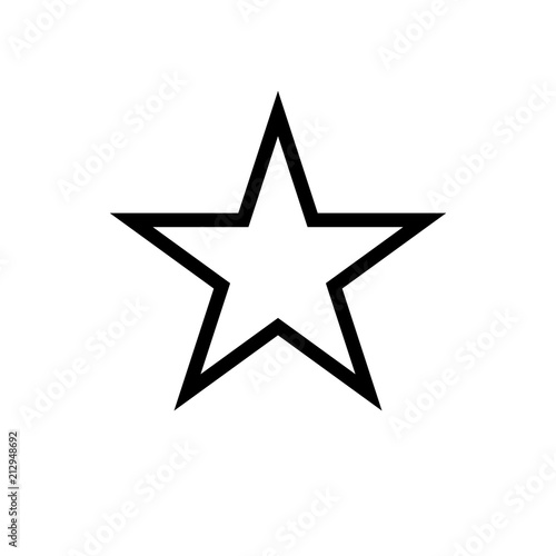 Star icon, classic form, outline variant. Easily colorable vector design on isolated background.