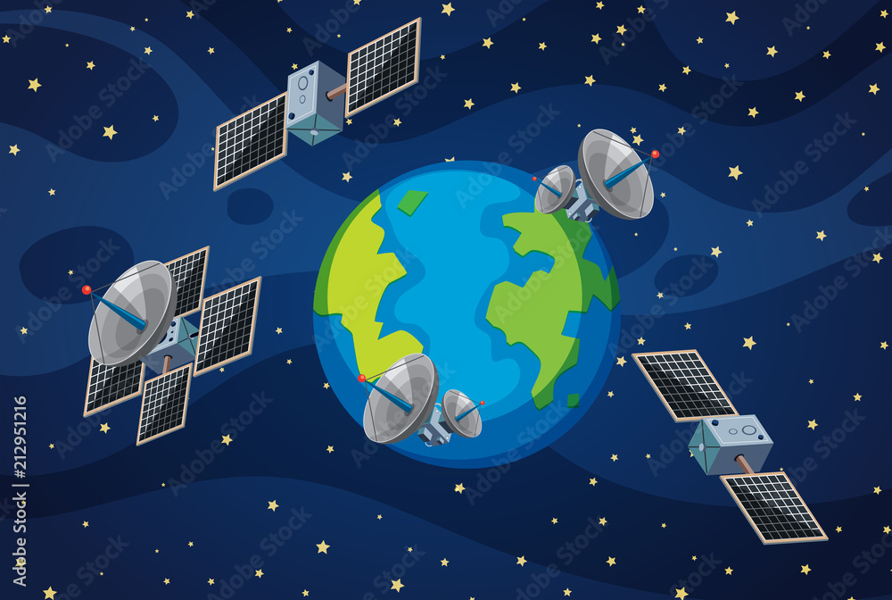 An Earth and Satellite An Earth and Satellite