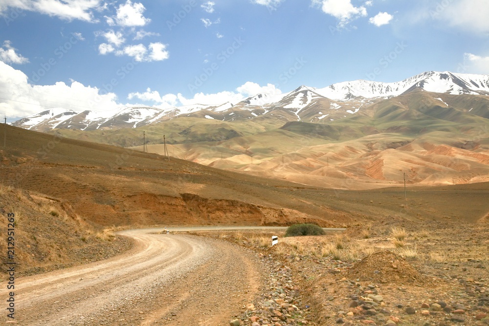 The route of beautiful scenic from Bishkek to Naryn with the Tian Shan mountains of Kyrgyzstan The route of beautiful scenic from Bishkek to Naryn with the Tian Shan mountains of Kyrgyzstan