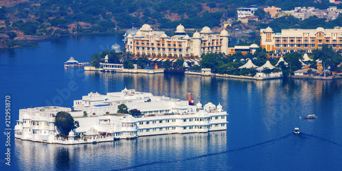 Lake Pichola and Taj Lake Palace , Udaipur, India 