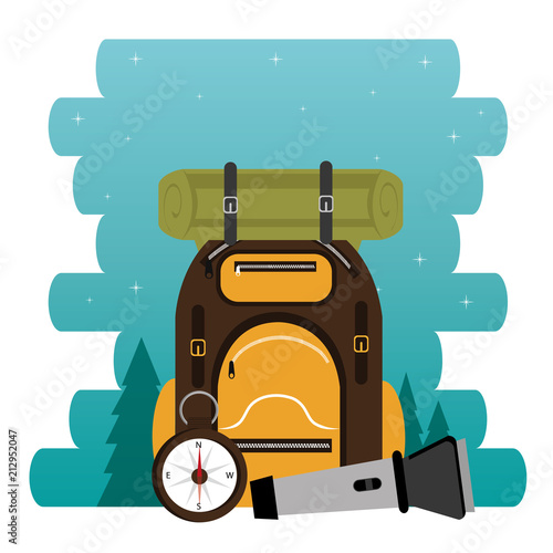 camping zone with equipment