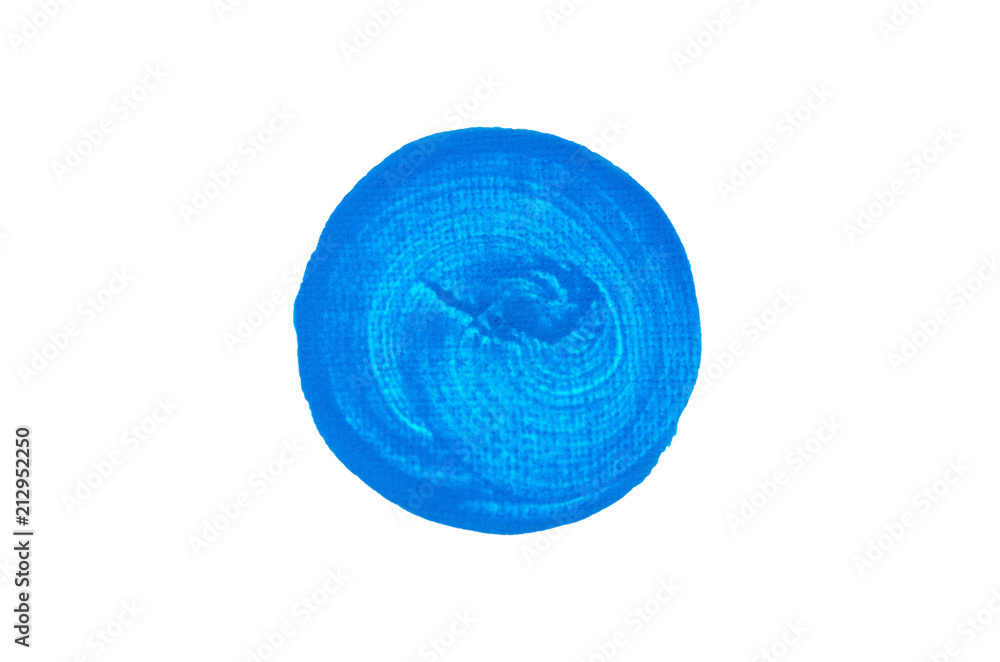 Fototapeta premium Blue paint circle isolated on white background.