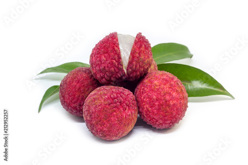 fresh fruit lychee on white background