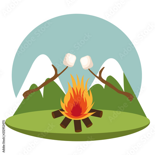 camping zone with campfire