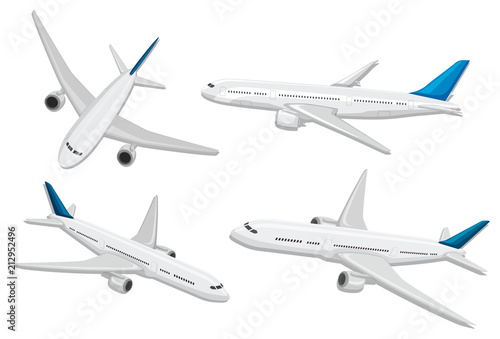 A set of commercial airplane