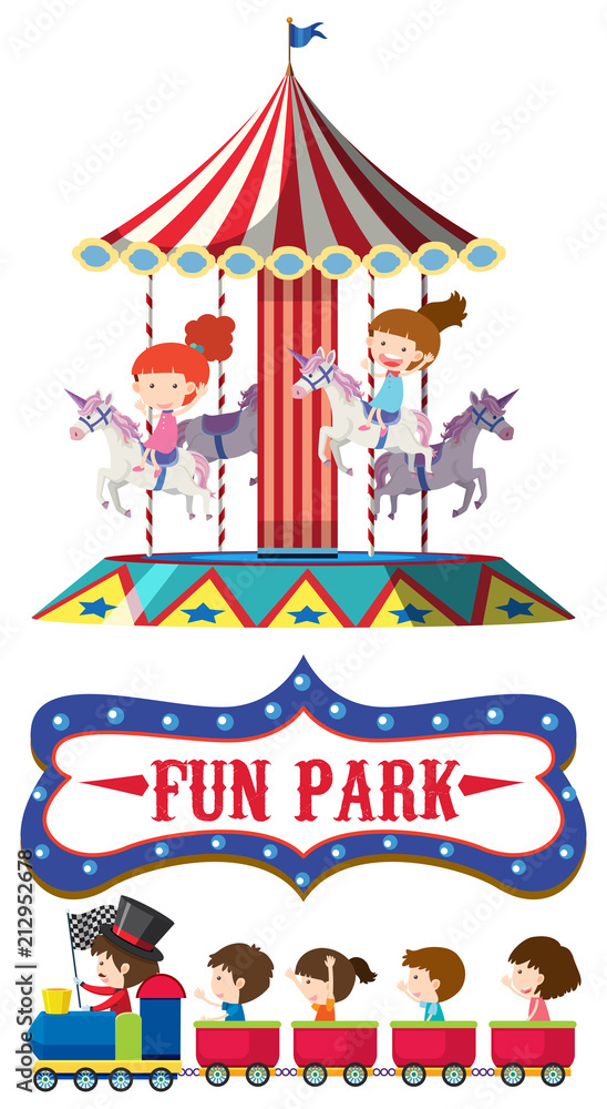 Train and carousel ride Train and carousel ride
